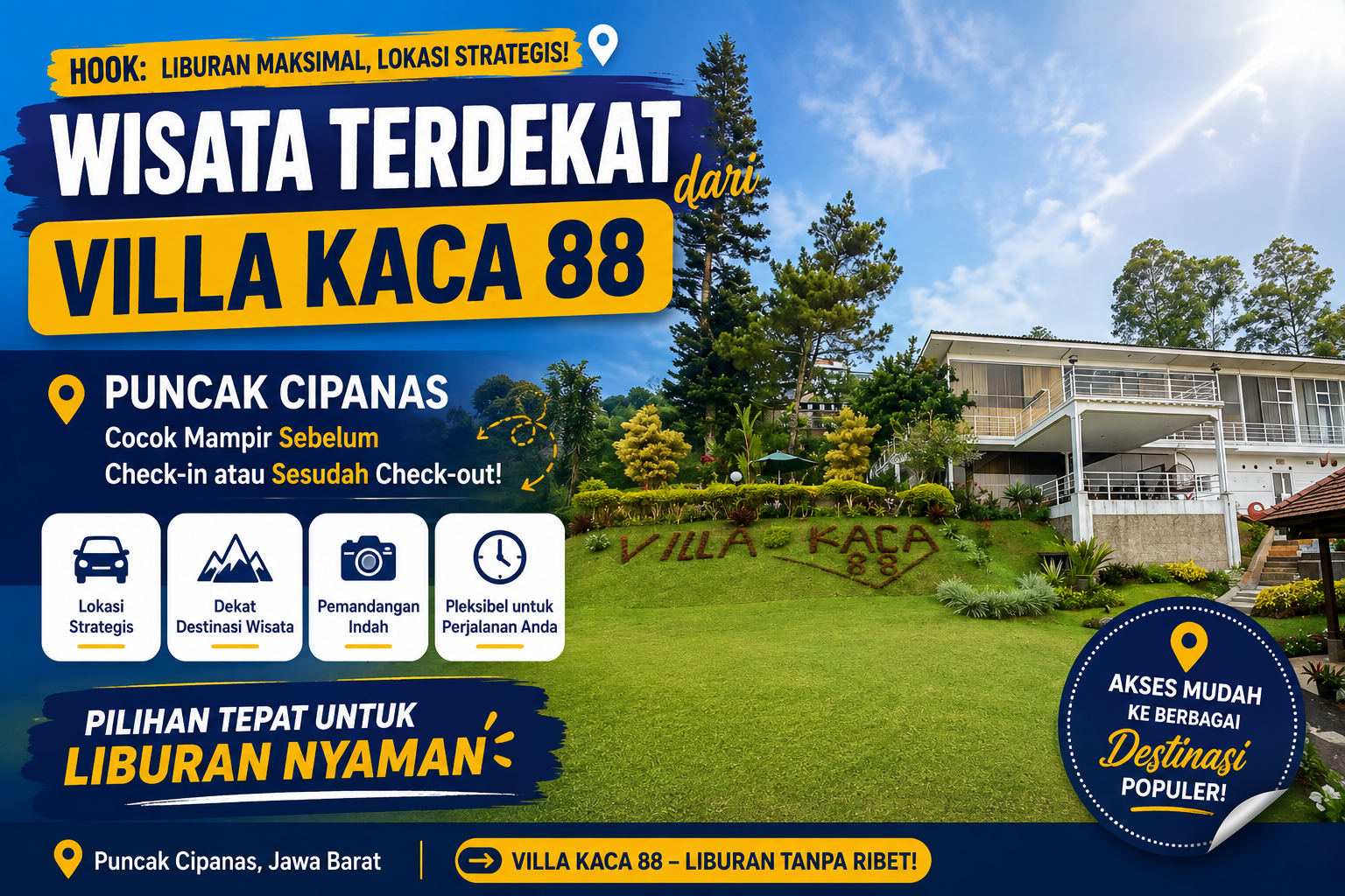 Wisata Terdekat dari Villa Kaca 88 Cipanas, Cocok Mampir Sebelum Check-in atau Sesudah Check-out.